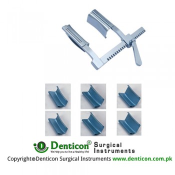 Dubost Thoracic Retractor Arm length 185mm,Curved,with interchangeable Blades(3 pair) Consists: Small blade Medium blade Medium blade